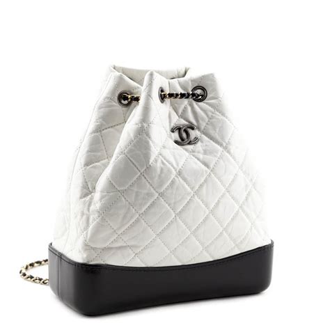 chanel gabrielle white small|Chanel gabrielle backpack small price.